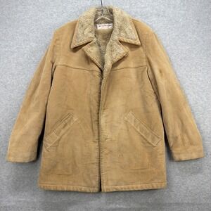 McGregor Corduroy Jacket Coat Mens 38 Tan Sherpa Fur Lined Vintage USA Grunge